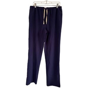 FIGS Scrub Pants M Tall Navy Blue Polyester Blend Straight FM4500T